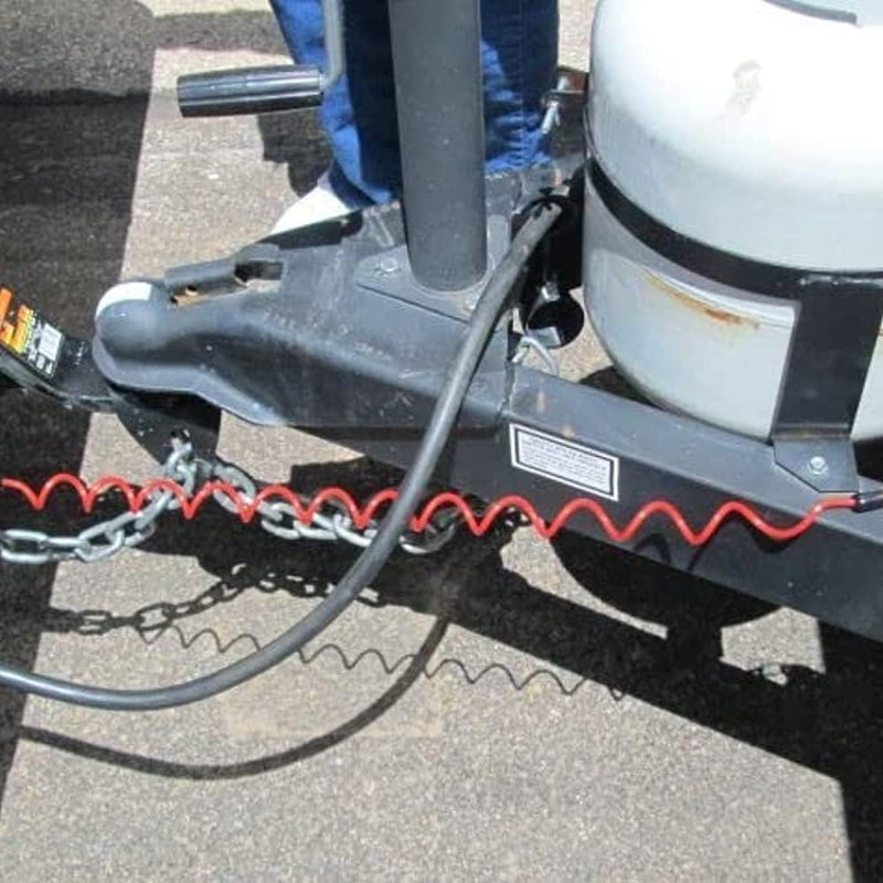 Malloryx 4' Breakaway Trailer Cable with Pin Trailer Brake Cable RV Stainless Steel Spring Towing Coiled Wire Safety Straps Ground Clip,for Breakaway Switch 4PCS - Image 4